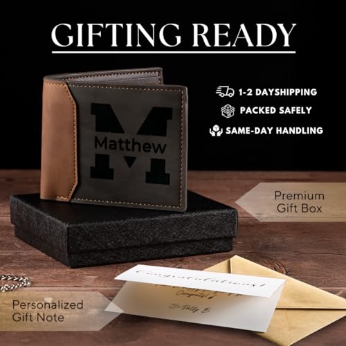 Personalized Gifts for Men – Custom Wallets for Men with Name Engraving | Personalized Wallet for Men – Great Fathers Day Wallet Gift for Husband, Dad, or Boyfriend2