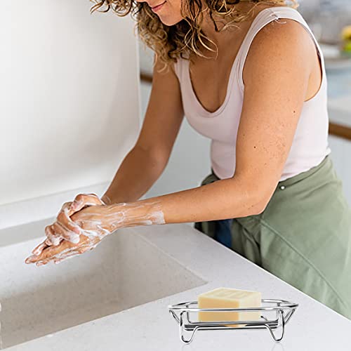 Guukar Soap Dish Soap Holder For Shower Bathroom, Stainless Steel Self-Draining Bar Soap Dishes Soap Saver Rack Tray Sponge Holder For Kitchen, Bathtub, Easy Cleaning Quick Dry, Oval Chrome-1 Pack #TOP6