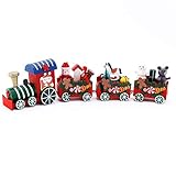 Bel design e colori vivaci: il design è molto carino e apprezzato dai bambini. Sulle carrozze stanno Babbo Natale, un burattino, un cavallo di legno e una casetta. I colori sono rosso, verde e blu, tutti colori tipici della festa di Natale