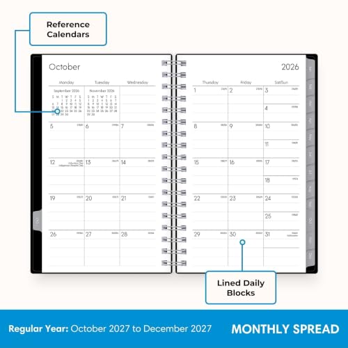 Image of Blue Sky 2027 15-Month Weekly and Monthly Mini Planner Calendar, Includes October 2026 - December 2027, 3.625 inch x 6.125 inch, Flexible Cover, Wirebound, Laminated Tabs, Enterprise (Pack of 2)