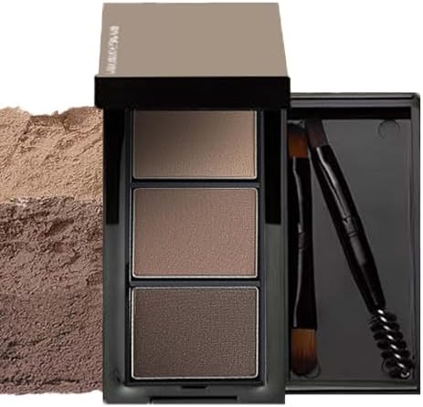 EONFAVE Polvo de cejas marrón, 3 colores para cejas, resistente a...
