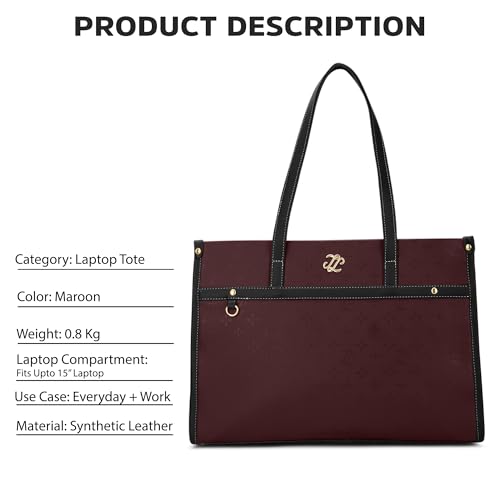 Image of Lavie Signature Women's Kentucky Colourblock Tote Laptop Bag | Tote Laptop Bag for Work | Ladies Purse | Stylish Shoulder Bag | Gift for Women