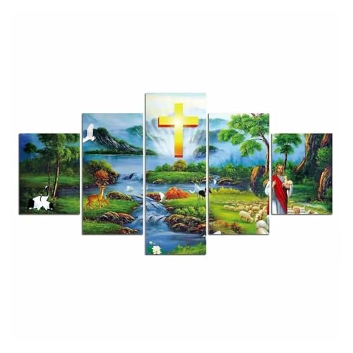 Cathédrale et Christ Jésus en affiche 5 pièces pour décoration murale - 2