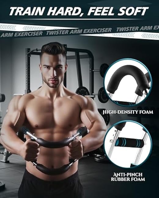 Twister Arm Trainer Chest Workout, Handheld Arm Chest Exerciser Bar, Adjustable Resistance Chest Muscle Strengthen Trainer - Push-Up Alternative, Home Fitness for Pectorals & Triceps Strength Building