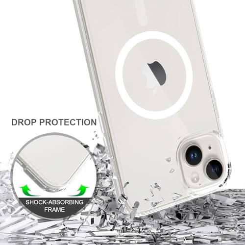 Image of FanTEK Phone Case Compatible with iPhone 15 Plus 6.7 Inch, Magnetic Case Clear Protective Bumper Hard Back Cover