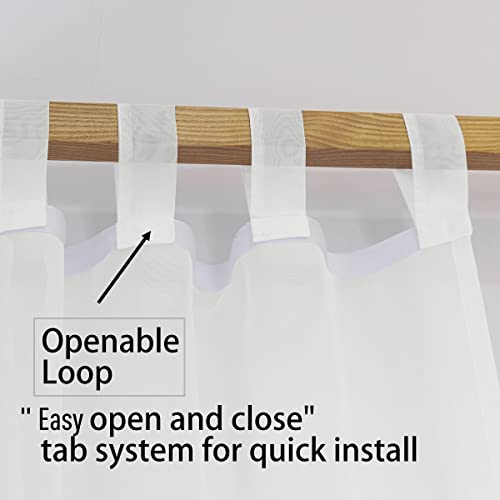 Image of Linentalks Sheer Canopy Bed Curtains for King, Queen, Full and Twin Sizes, 4 Corner Drapes, Four Poster Curtains, Ivory