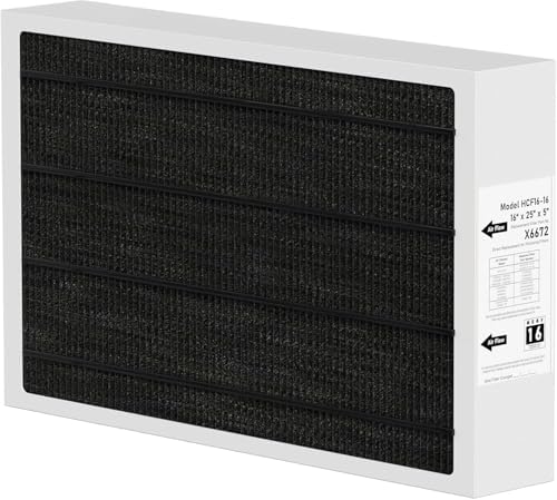 Lennox X6672 Healthy Climate Carbon-Clean MERV 16 Air Filter – 16x25x5, Removes 95%+ Of Particles, With Free Change Reminder Magnet