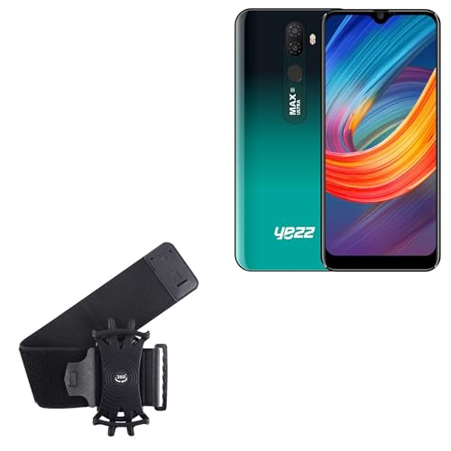 BoxWave Holster Compatible with Yezz Max 2 Ultra - ActiveStretch Sport Armband, Adjustable Armband for Workout and Running - Jet Black