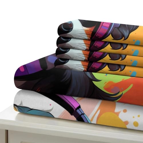 Parure de lit chien art 3D en microfibre résistante super king