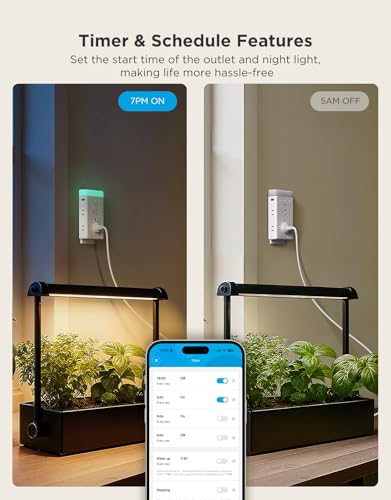 Image of Govee Smart Plug Outlet Extender, 3-Sided Smart Power Strips with 2 Smart Outlets & 2 USB Ports with RGB Night Light, APP & Voice Control, Surge & Overload Protection for Home Office