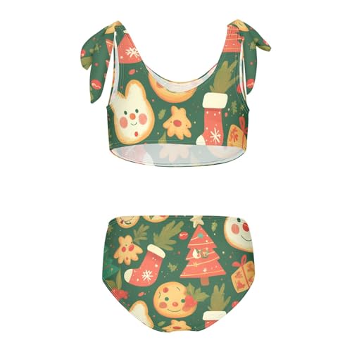 KLL Holiday Christmas Cookies Oil Painting Girl 2 Piece Bikini Sets Quick-Dry Beach Bathing Suit Swimsuit2