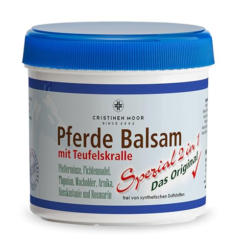 CristinenMoor® Premium Pferdebalsam - creme de massage - 200ml - avec griffe du diable - Arnica - Harpagophytum - en cas de contusions, foulures, et problémes articulaires