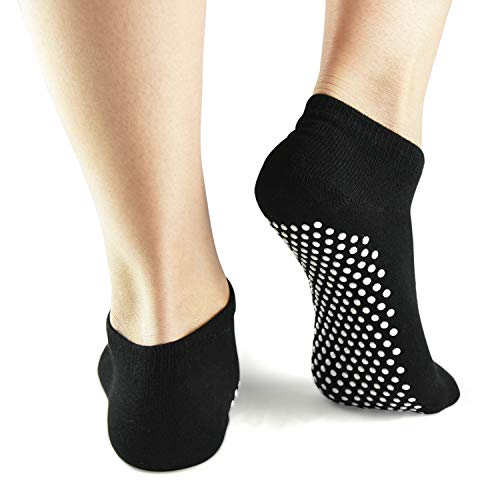 Image of ELUTONG Sticky Barre Grips Slipper Socks 1-3 Pack Non Slip with grippers Yoga Pilates Ballet Skid for Women
