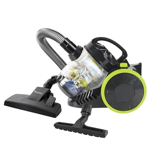 TurboTronic CV07 Stofzuiger zonder zak, Compact Design, Hoge Zuigkracht, Zakloze Stofzuiger, Zwart/Groen