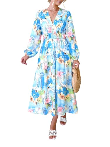 Image of Maxigerui Women's Long Sleeve Floral Maxi Dress 2026 Spring Summer Wedding Guest Dress