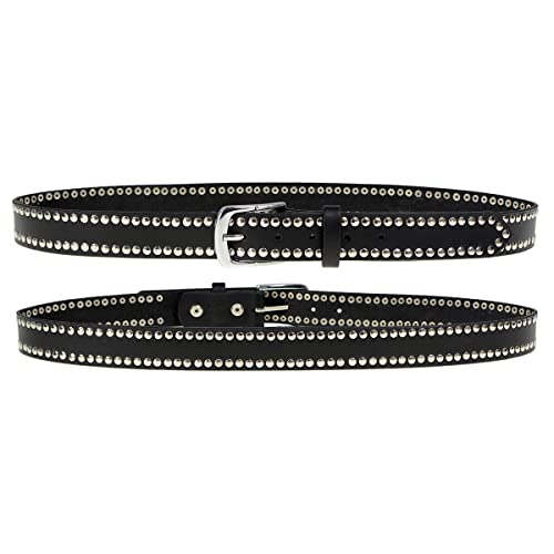 Milwaukee Leather MP7104 Men's Studded Black Genuine Leather Belt for Biker with Buckle - 1.5 inches Wide4