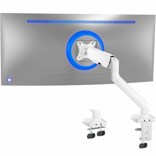 Image of VIVO Heavy Duty Ultrawide Monitor Tension Arm for up to 40 inch Screens, Holds 26.4 lbs, Premium Desk Mount Stand, White, STAND-V100OW