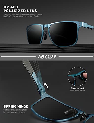 Image of ANYLUV Mens Sunglasses Polarized Upgraded Carbon Fiber Temple Sun Glasses Fashion Driving with UV Protection