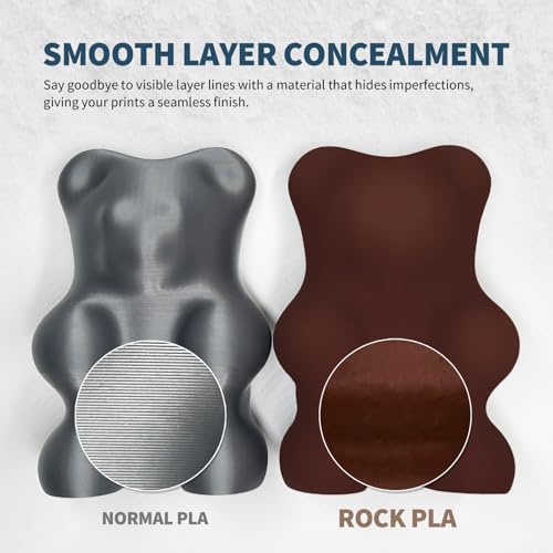 Image of OVERTURE Rock PLA Filament 1.75mm, Wood PLA 3D Printer Filament 1kg Spool (2.2lbs), Dimensional Accuracy + /- 0.02 mm, Fit Most FDM Printer (Walnut Wood)