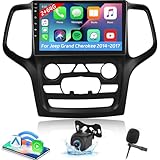 2+64G Android Car Stereo for Jeep Grand Cherokee 2014 2015 2016 2017-9 Inch Touchscreen Radio with Wireless Carplay & Android Auto, WiFi, GPS, EQ, FM RDS + AHD Backup Camera