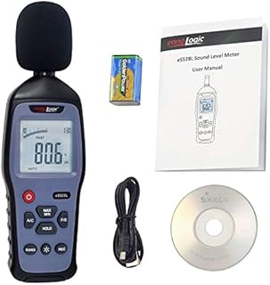 Decibel Meter and Recorder eS528L with Updated 2023 Software Digital Sound Level Meter, Noise Logger and Tester Max/Min/Hold, Range 30-130 dBA