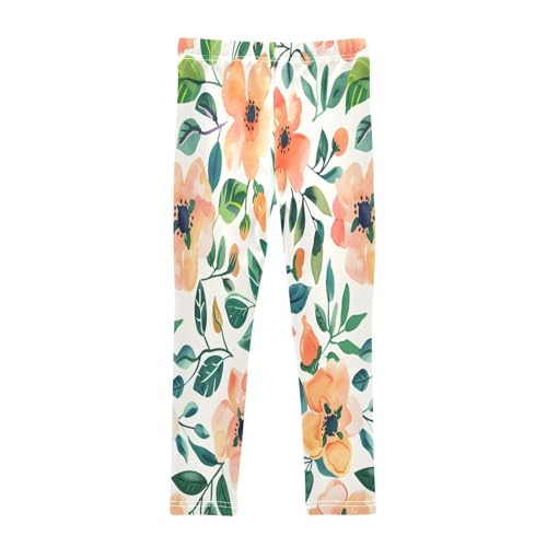 Bolaz Toddler Girls Leggings Printed Yoga Pants Leggings Watercolor Floral Patterns for Kids2