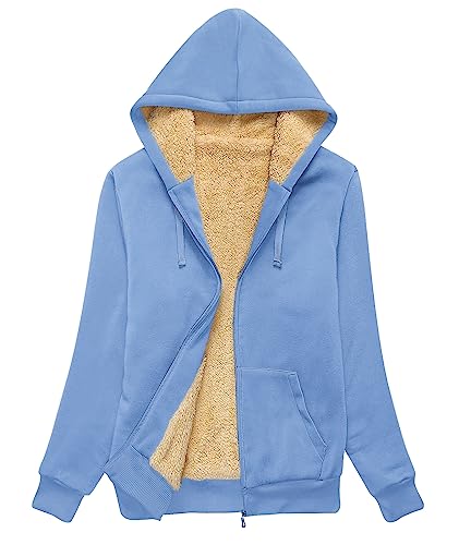 Image of SWISSWELL Hoodies for Women Winter Fleece Sweatshirt - Full Zip Up Thick Sherpa Lined Hooded Jacket
