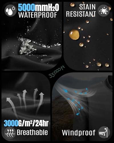 33,000ft Men's Bomber Jacket Waterproof Zip Up Windbreaker Quilted Padded Lightweight Warm Casual Spring Fall Winter Coat3