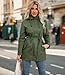 Ciguo Women's Ligtweight Jackets Anorak Utility Drawstring Waist Hoodie Zip Up Fall Casual Coat with Pockets
