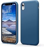 Flyzoo Coque pour iPhone XR Liquid Silicone Case [Mince, Élégante, Antichoc] [Bord Surélevé Caméra & Écran] Étui Housse 4 Couches avec Doublure Microfibre Anti Rayures, 6,1 Pouces, Bleu Clair