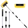 NAVAPAL 54″ Car Wash Brush with Long Handle, Flow-Thru Soft Bristle Car Washing Brush with Extendable Handle and Hose Attachment for Car, RV, SUV, Truck, Boat, House Siding, Solar Panels, Yellow