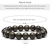 Thajaling 19 Perlen Holz Armband, 10mm Gebetskette, düsteres Holz Perlenarmband, Natürliche Mala-Perlenarmbänder, buddhistisches Meditationsperlenarmband, tibetisches Armband für Männer und Frauen #3