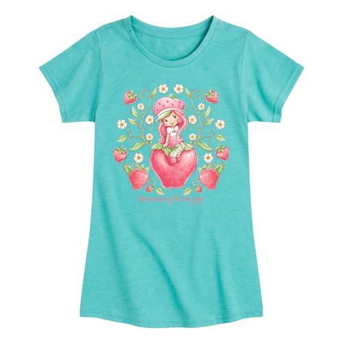 HYBRID APPAREL Strawberry Shortcake - Giant Strawberry - Toddler and Youth Girls Fitted Short Sleeve Graphic T-Shirt