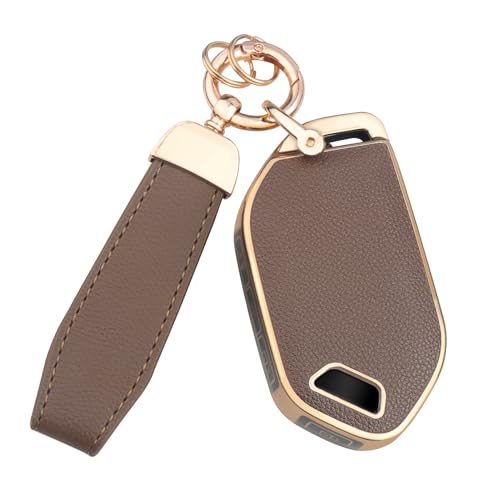 Coque de clé Kia Telluride en cuir et TPU marron au style raffiné