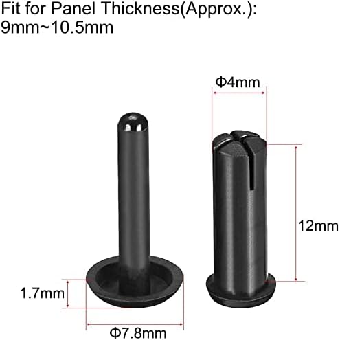 XYWHPGV Push Clips Rivets 4mm x 12mm PCB Circuit Panel Nylon Fasteners Black 50 Pcs(7c4a9 f207d e4ffb 2f936 68542 40942