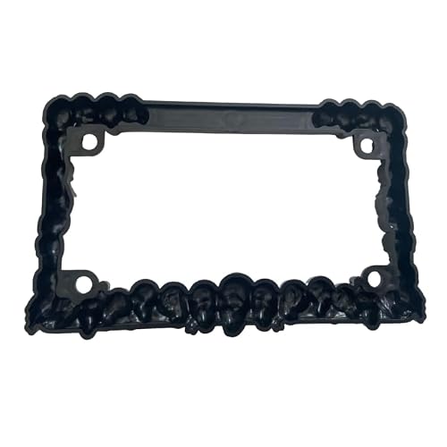 Plastikowe ramki na tablice rejestracyjne motocykli Uchwyt tablicę rejestracyjną motocykl Osłona tablicy rejestracyjnej(Silver skull)