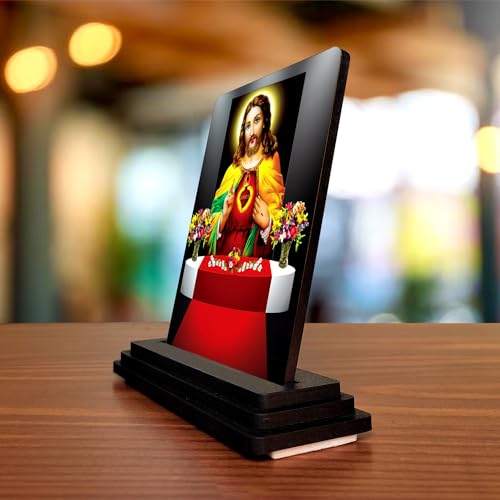 Image of Jesus Christ 5138 Car Dashboard Idols Figurine Showpiece Multi Color with Sparkle for Temples, Home, Office Desk and Gifting