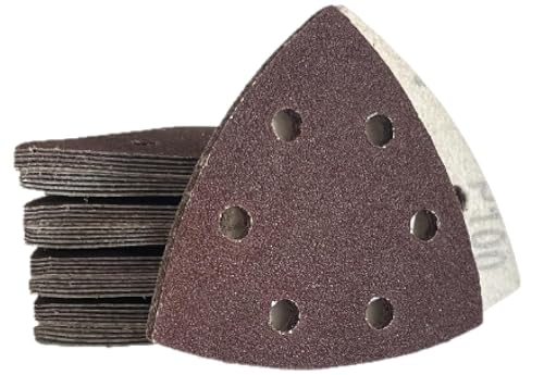 Lot de 30 feuilles de papier abrasif Delta - Grain mélangé - Papier abrasif auto-agrippant - Ponceuse delta - Triangles abrasifs 93 x 93 x 93 cm - Kit de ponçage grossier (mélange grossier à fin 80