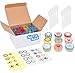 Kare & Kind Lip Balm Container Jars - For Cosmetics - 48-Pack - 6 colors - DIY - Transparent - 5 Gram (5 ml/0.17 Oz) - Including 48 Writeable & 48 Printed Lip Balm Stickers - Screw Cap Lids - Empty