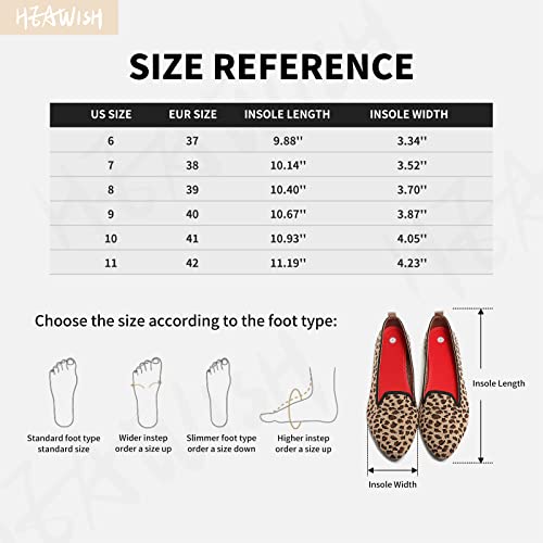 Heawish Women’s Flats Shoes Pointed Toe Ballet Flats Dressy Comfortable(Leopard, Us8) #TOP5