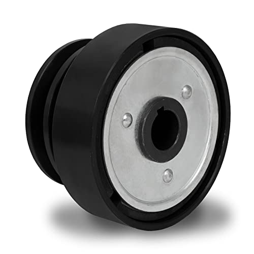 EBERTH Doppel Fliehkraftkupplung 25mm Welle für Doppelkeilriemen, 7mm Passfedernut, 58mm Keilriemenrollen-Durchmesser, Nutbreite innen 6mm, Nutbreite außen 13mm, Kupplungsglocke Durchmesser 116mm
