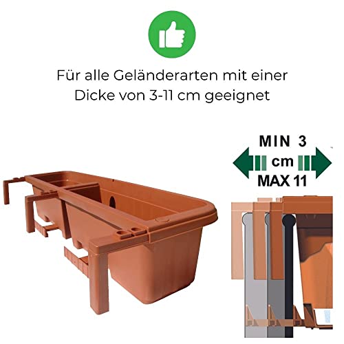 Blumenkasten mit Wasserspeicher von Bama für Geländer