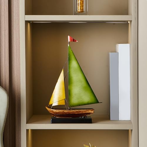 Figura Decorativa de Barco de Metal Artesanal 11" miniatura 6