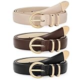 Cintura Sottile Versatile: Per occasioni speciali o look casual, queste cinture con fibbia oro si abbinano a jeans o vestiti, valorizzando il tuo stile.