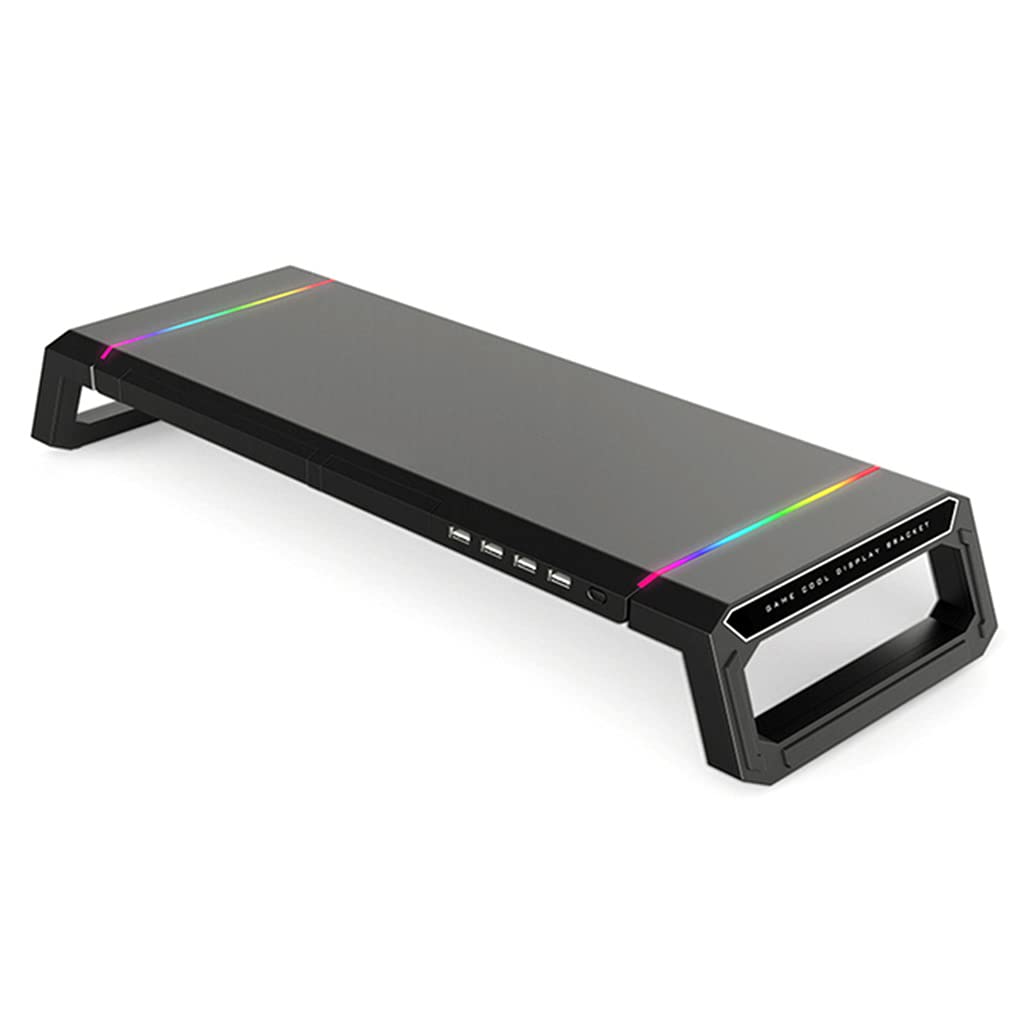 Supporto per monitor Organizer Supporto Supporto RGB Scrivania di Ricarica per Computer Portatile Home Monitor Stand con Cassetto