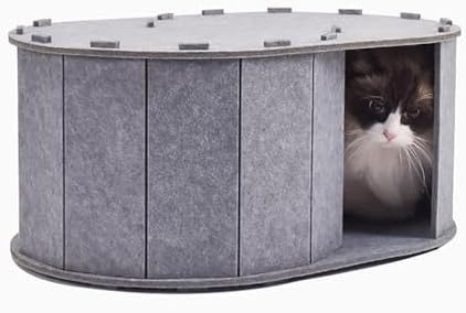 Cozy Cat Tunnel Bed for Indoor Cats - Multi-Exit S-Shaped Scratching Maze & Peekaboo Cave, Perfect Hideaway for Multiple Cats, 34.6x22.8x10.2in Cat Toys