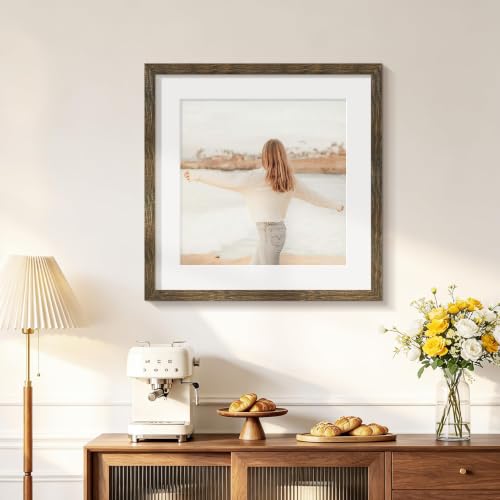 Image of Picrit 20x20 Rustic Brown Picture Frame, Poster Frame for Wall, 3 Pack