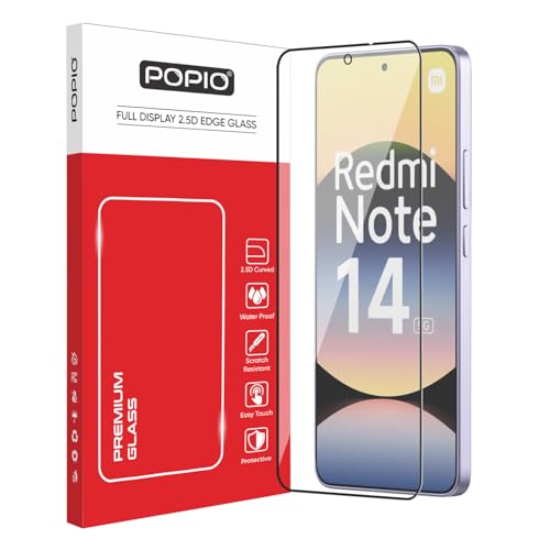Image of POPIO Military-Grade Gorilla Tempered Glass for Redmi Note 14 5G | 9H Hardness, Edge-to-Edge, Bubble-Free