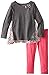 Calvin Klein Little Girls' Two-Piece Gray Print Tunic and Pink Legging Set