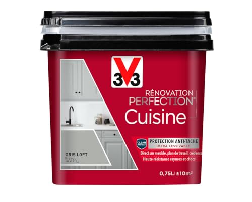 V33 Peinture de rénovation cuisine, Rénovation perfection Gris loft satin 750ml